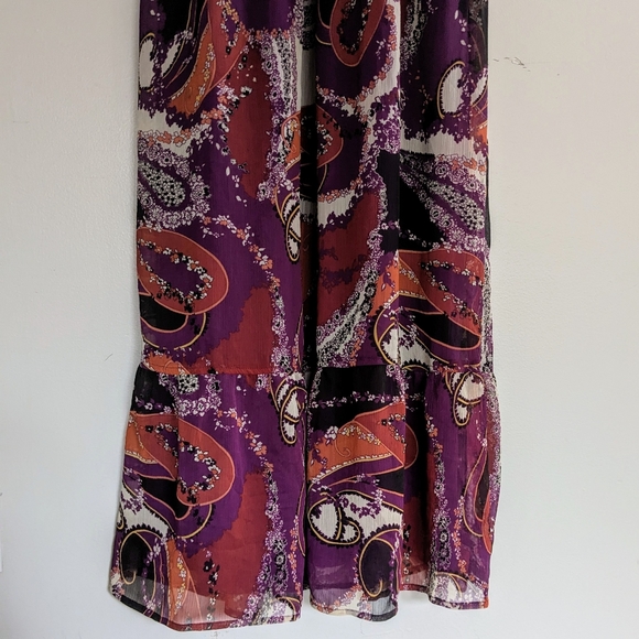 Paisley Bustier Maxi Dress, Plum purple and reds, Women's Size Medium - Picture 7 of 10